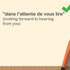 Chiusura di una lettera in francese
