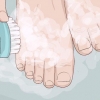 Utilizzando un peeling esfoliante per i piedi