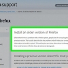 Ripristina una versione precedente di firefox bowser