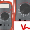 Utilizzando un voltmetro