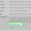 Disattiva il tuo account facebook