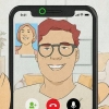Flirta con un ragazzo in una videochiamata