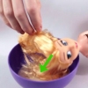 Capelli di bambola districanti e ammorbidenti