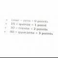 Tenere il punteggio di tennis in francese