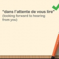Chiusura di una lettera in francese