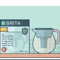 Utilizzando una brocca d'acqua brita