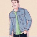 Indossa una giacca di jeans