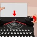 Usando una macchina da scrivere