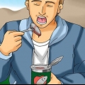 Mangiare sardine in scatola