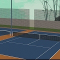 Giocando a tennis