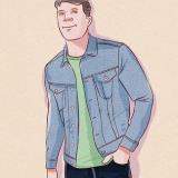 Indossa una giacca di jeans