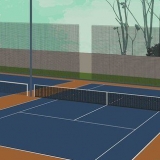Giocando a tennis