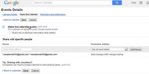 Condividi il tuo google calendar