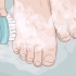 Utilizzando un peeling esfoliante per i piedi