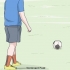 Calcia forte con un pallone da calcio