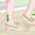Allungando le scarpe nuove
